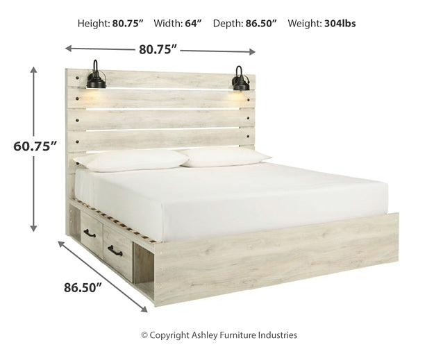 Cambeck  Panel Bed With 4 Storage Drawers