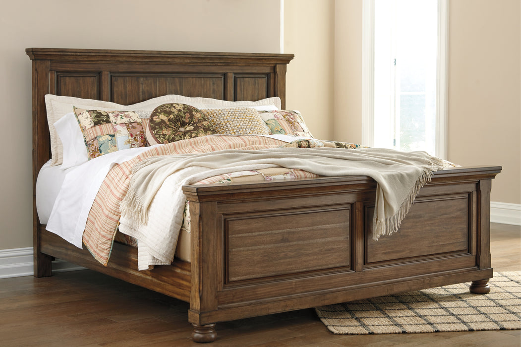 Flynnter  Panel Bed With Mirrored Dresser