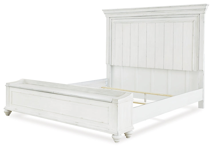 Kanwyn  Panel Bed With Storage Bench