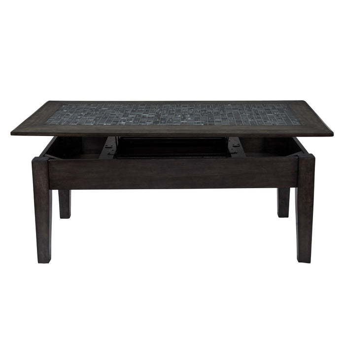 Grey Mosaic Lift Top Coffee Table