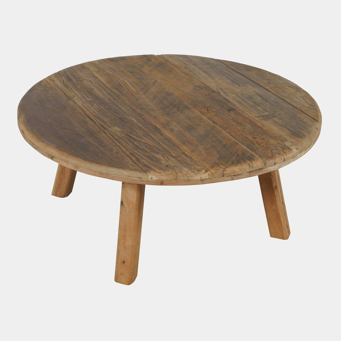 Reclamation Salvaged Wood Round Coffee Table