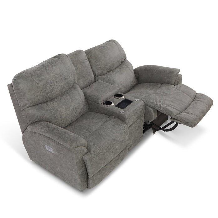 Trouper Power Reclining Loveseat w/ Headrest, Lumbar & Console