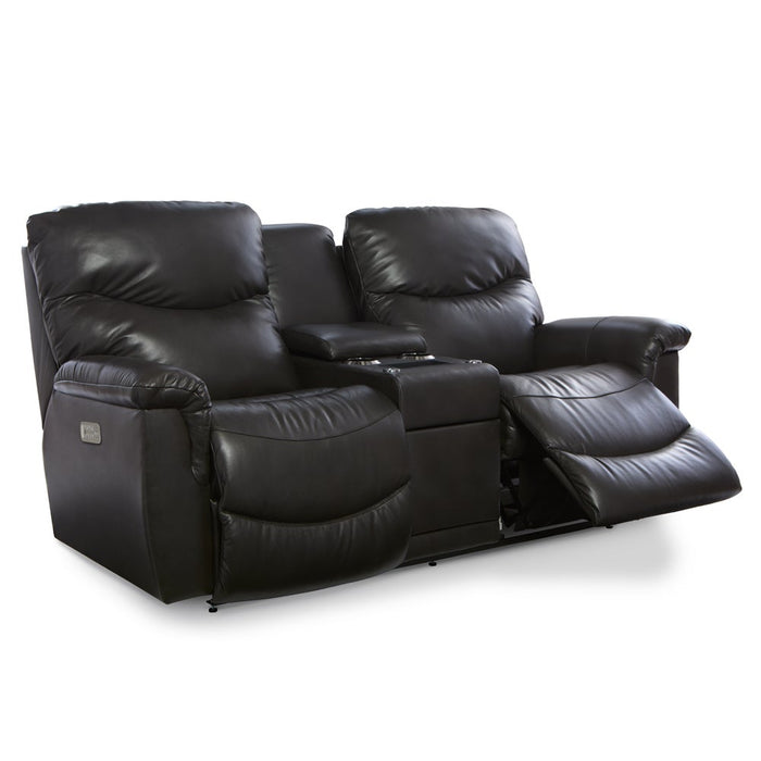 James Power Reclining Loveseat w/ Headrest, Lumbar & Console