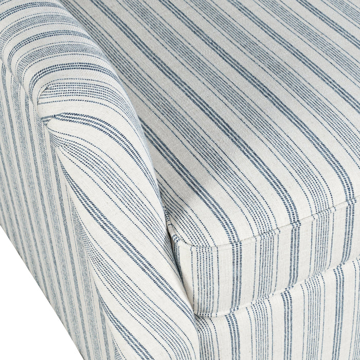 Carter Swivel Accent Chair Blue Stripe