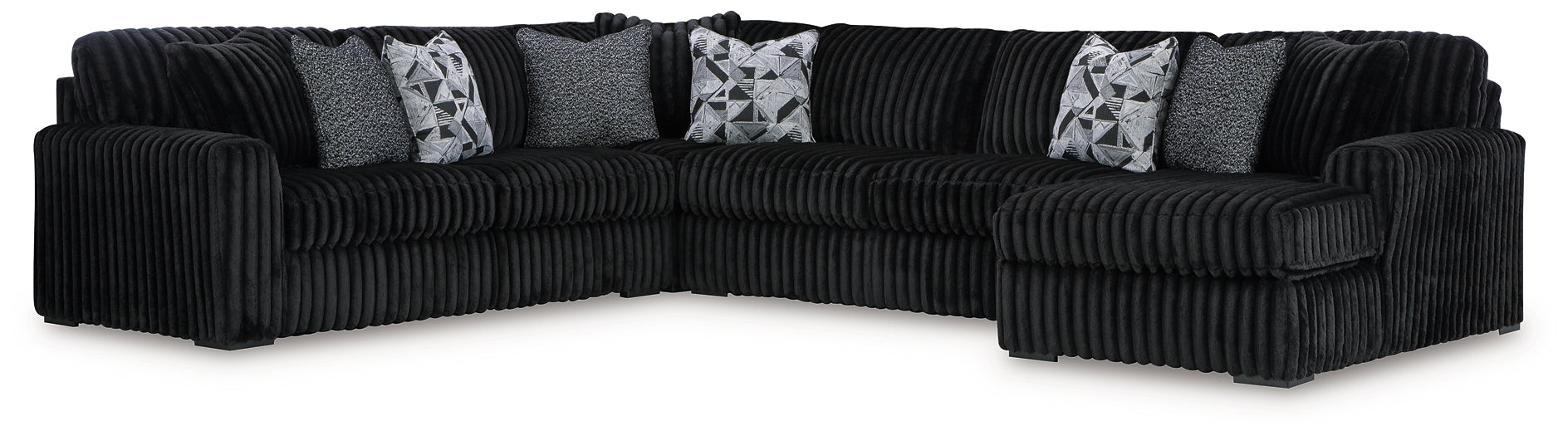 Midnight-Madness 4-Piece Sectional with Chaise