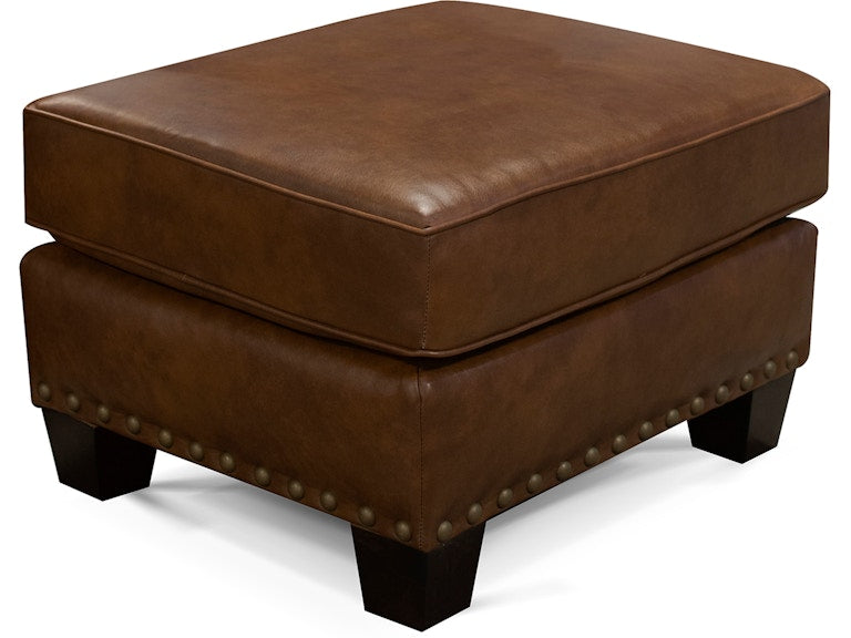 5307LNR Salem Leather Ottoman with Nails