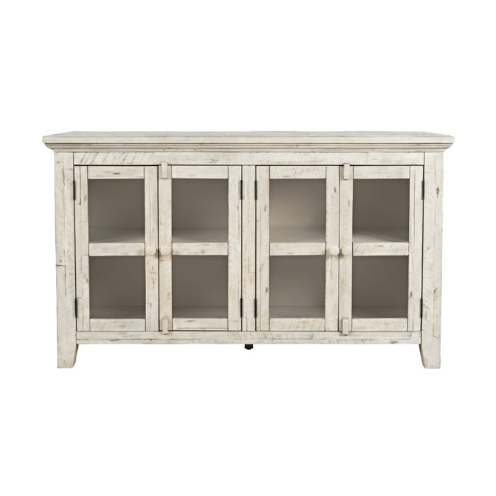 Rustic Shore 4 Door Low Accent Cabinet