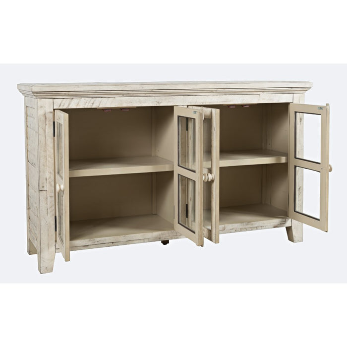 Rustic Shore 4 Door Low Accent Cabinet