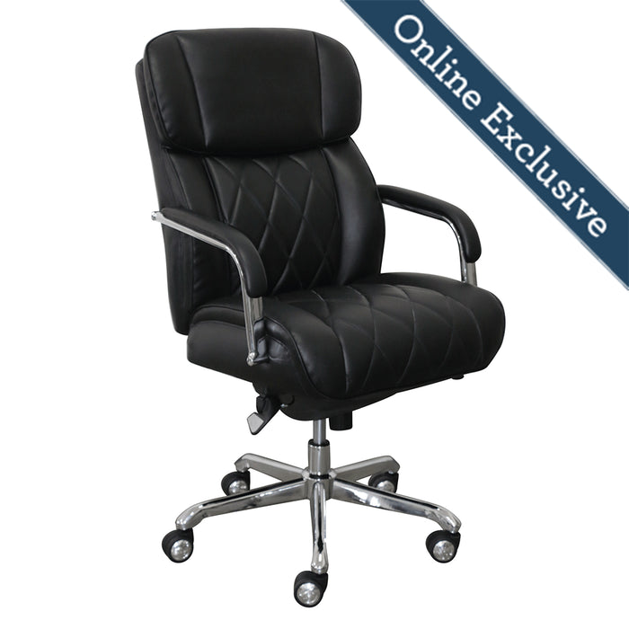 Sutherland Quilted Leather Office Chair, Jet Black