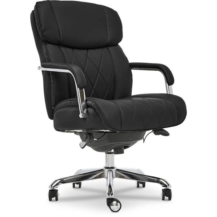 Sutherland Quilted Leather Office Chair, Jet Black