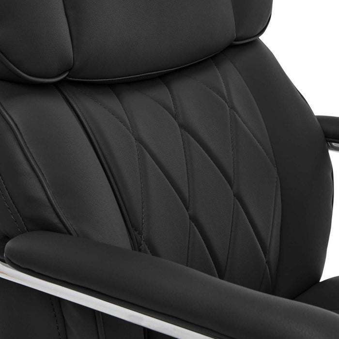 Sutherland Quilted Leather Office Chair, Jet Black