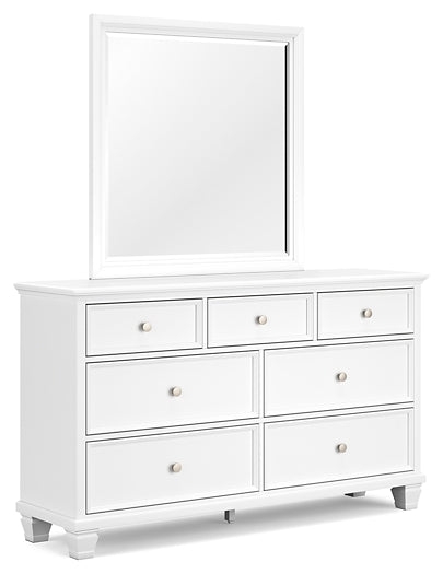 Fortman King Panel Bed with Mirrored Dresser, Chest and 2 Nightstands