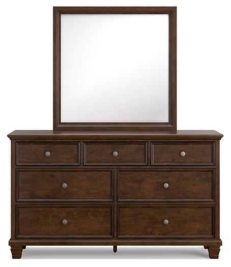 Danabrin King Panel Bed with Mirrored Dresser, Chest and 2 Nightstands